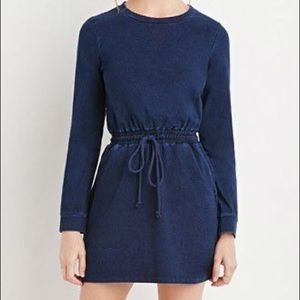 Forever 21 Stretch Denim Drawstring Dress